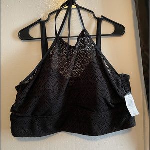 NWT Torrid plus size knit top black crochet